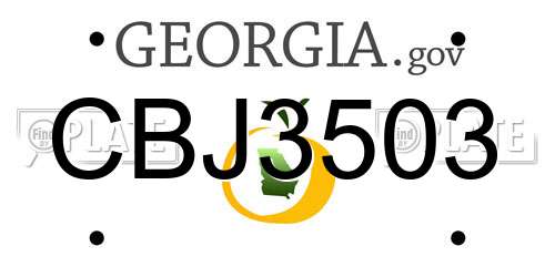 CBJ3503 Georgia License Plate