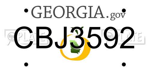 CBJ3592 Georgia License Plate