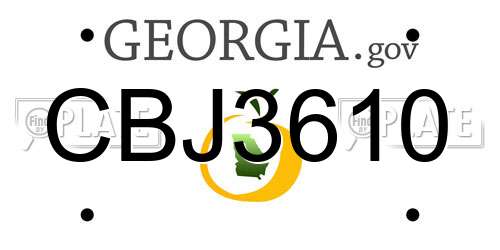 CBJ3610 Georgia License Plate