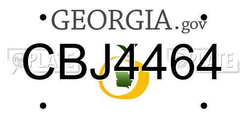 CBJ4464 Georgia License Plate
