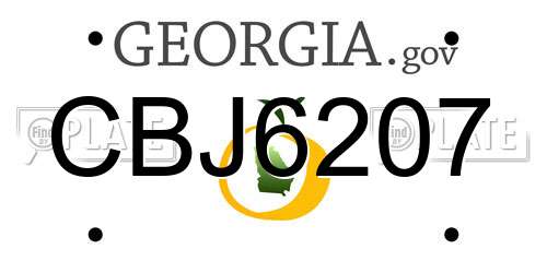 CBJ6207 Georgia License Plate