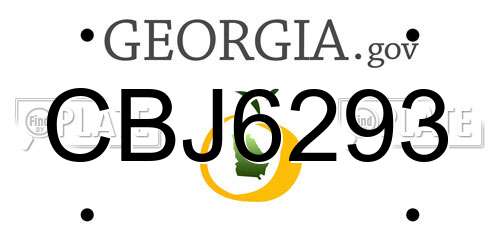 CBJ6293 Georgia License Plate