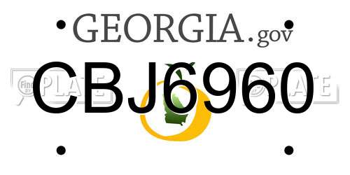 CBJ6960 Georgia License Plate