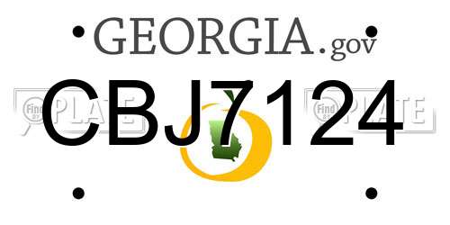 CBJ7124 Georgia License Plate