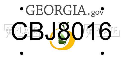 CBJ8016 Georgia License Plate