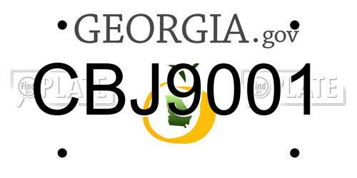 CBJ9001 Georgia License Plate