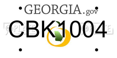 CBK1004 Georgia License Plate
