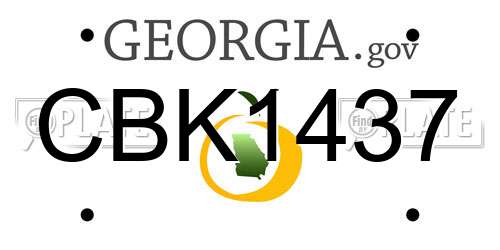 CBK1437 Georgia License Plate