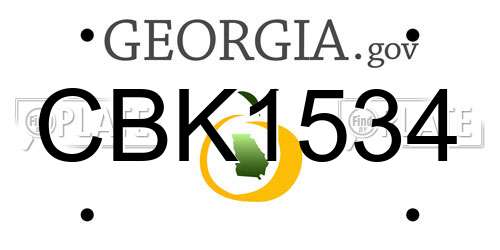 CBK1534 Georgia License Plate