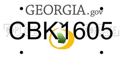 CBK1605 Georgia License Plate