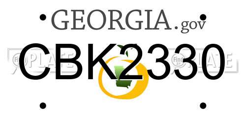 CBK2330 Georgia License Plate