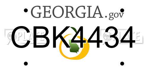 CBK4434 Georgia License Plate