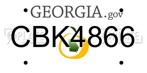 CBK4866 Georgia License Plate