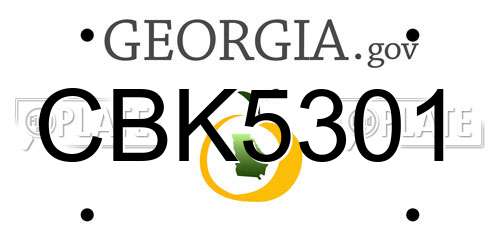 CBK5301 Georgia License Plate
