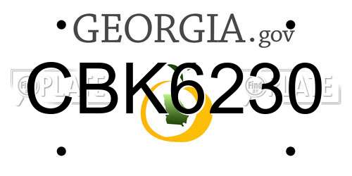 CBK6230 Georgia License Plate