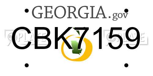 CBK7159 Georgia License Plate
