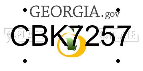 CBK7257 Georgia License Plate