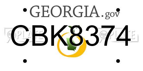 CBK8374 Georgia License Plate