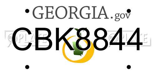 CBK8844 Georgia License Plate