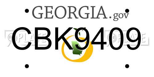CBK9409 Georgia License Plate
