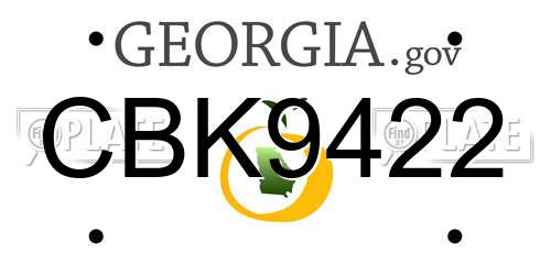 CBK9422 Georgia License Plate