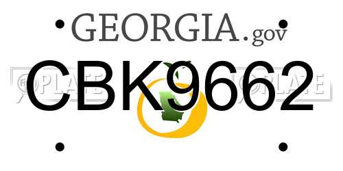 CBK9662 Georgia License Plate