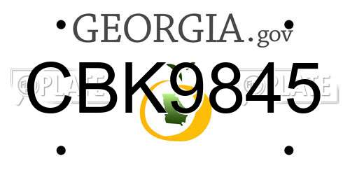 CBK9845 Georgia License Plate