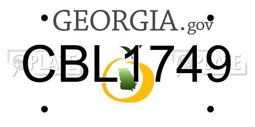 CBL1749 Georgia License Plate