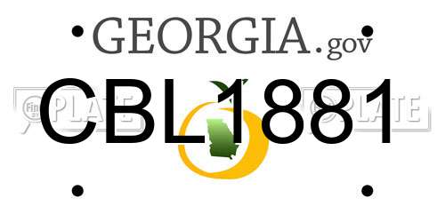 CBL1881 Georgia License Plate