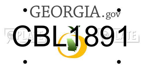 CBL1891 Georgia License Plate