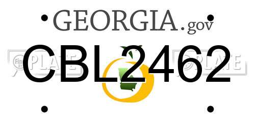CBL2462 Georgia License Plate