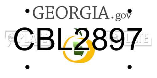 CBL2897 Georgia License Plate
