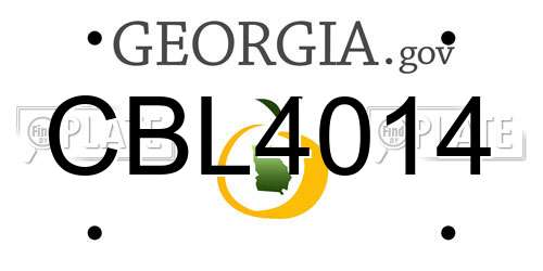 CBL4014 Georgia License Plate