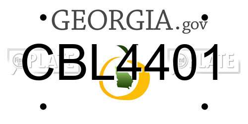 CBL4401 Georgia License Plate