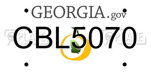 CBL5070 Georgia License Plate