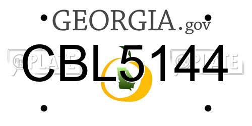 CBL5144 Georgia License Plate