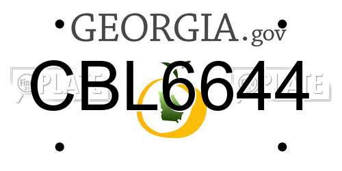 CBL6644 Georgia License Plate