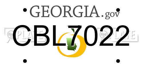 CBL7022 Georgia License Plate