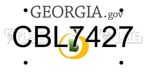 CBL7427 Georgia License Plate