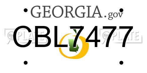 CBL7477 Georgia License Plate