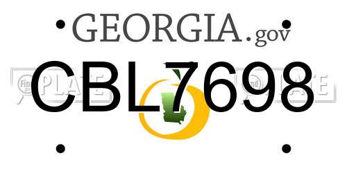 CBL7698 Georgia License Plate