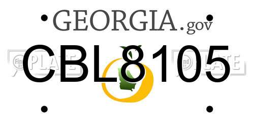 CBL8105 Georgia License Plate