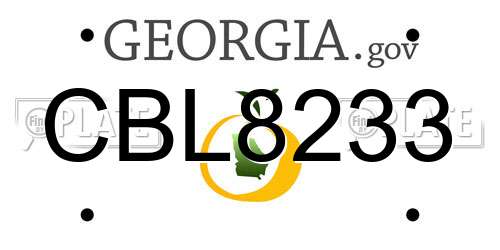 CBL8233 Georgia License Plate