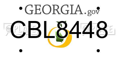 CBL8448 Georgia License Plate
