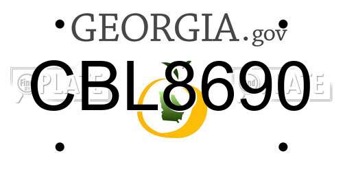 CBL8690 Georgia License Plate