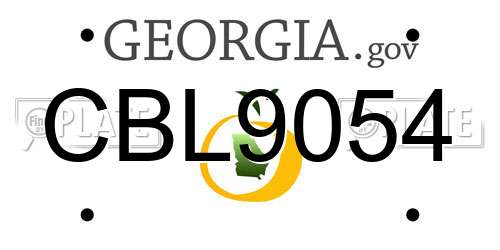 CBL9054 Georgia License Plate