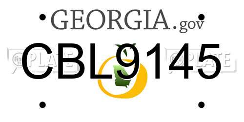 CBL9145 Georgia License Plate