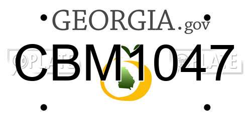 CBM1047 Georgia License Plate
