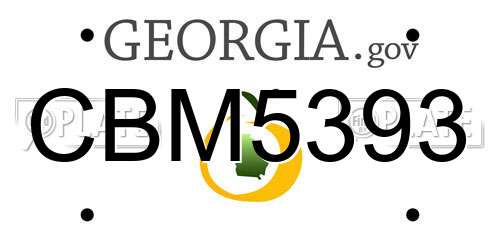 CBM5393 Georgia License Plate