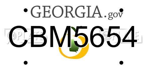 CBM5654 Georgia License Plate